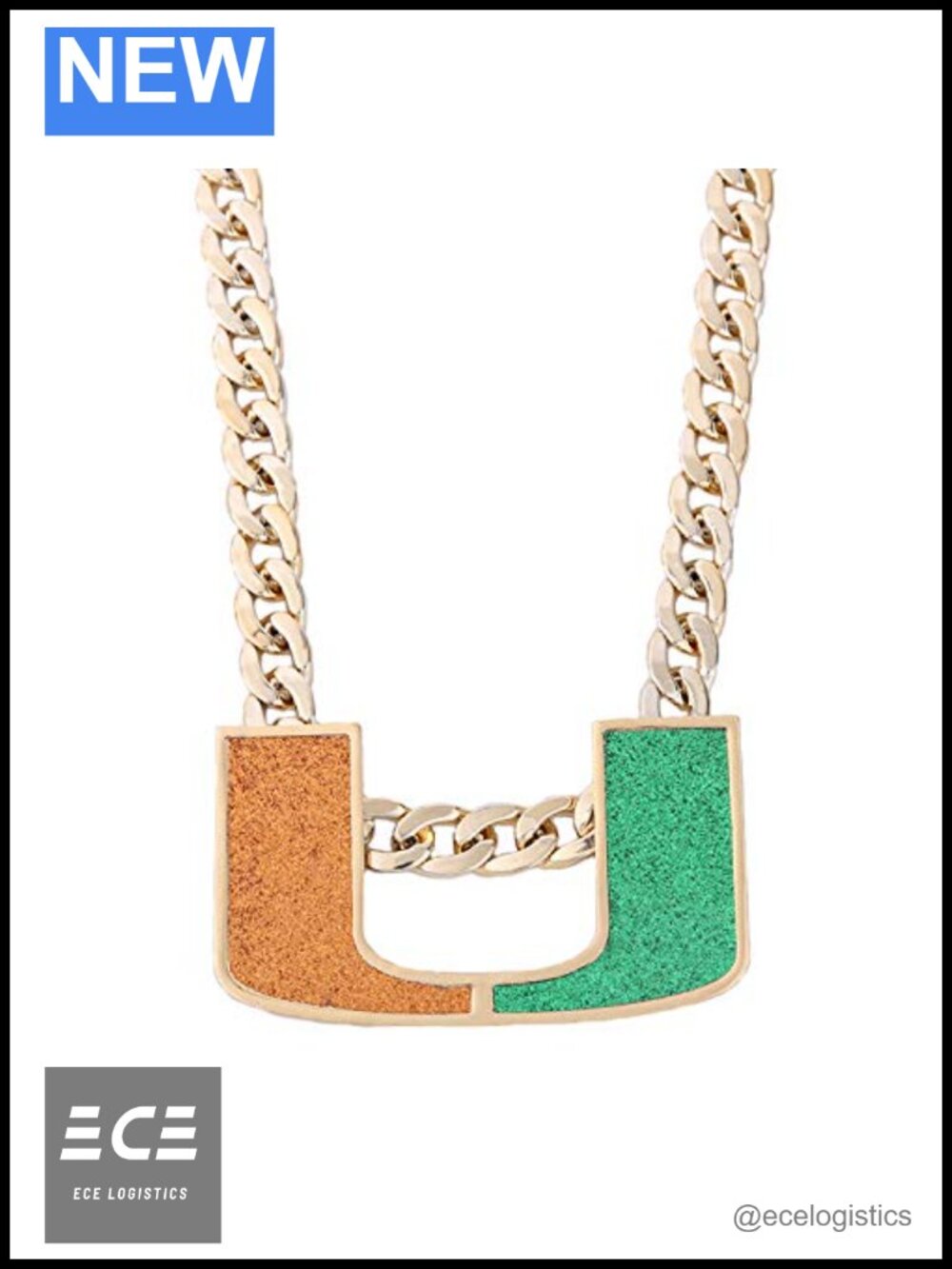 Gold Plated Men Necklace Miami Turnover Chain C-Link Fans Gift